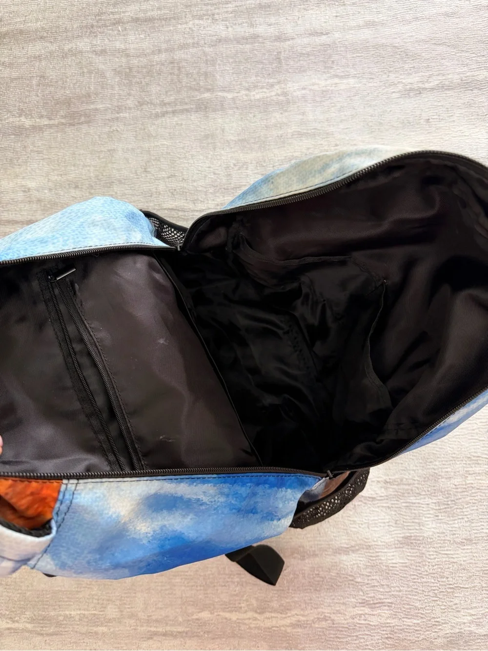 Capybara Print Blue Tie-Dye Backpack